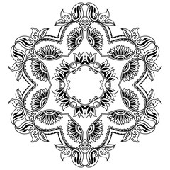 Vector henna tatoo mandala. Mehndi style.
