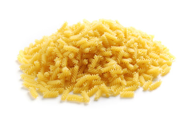 Pile of Italian dry pasta, close up