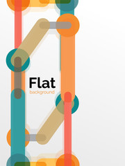 Colorful connected lines on white - abstract background