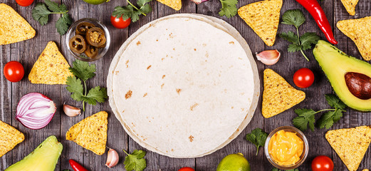 Concept of Mexican food, food background. © tbralnina