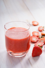 fresh strawberry smoothie.