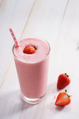 fresh strawberry smoothie.
