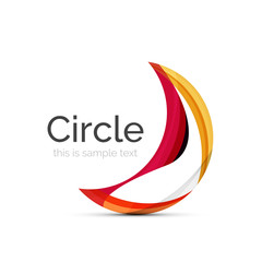 Circle logo. Transparent overlapping swirl shapes. Modern clean business icon