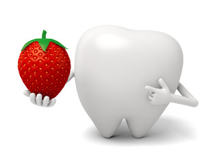 The tooth and a strawberry