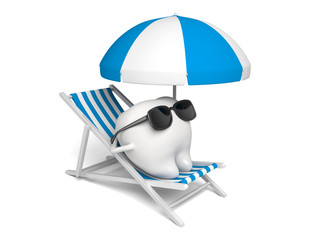 The tooth is in the shade on the beach