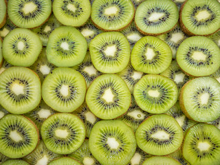 Close up shot of Kiwi slices