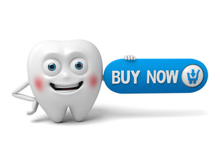 The tooth holds the promotional material
