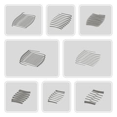 set of monochrome icons with Springs for your design