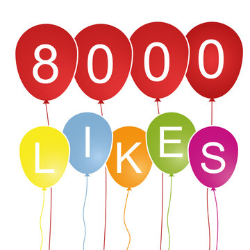 8000 Likes - Luftballons