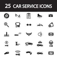 car service icons set