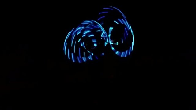 Moving Led hula hoops in the night