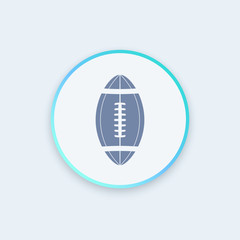 american football round icon, football pictogram, vector illustration