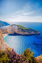 Navagio beach with shipwreck on Zakynthos island in Greece