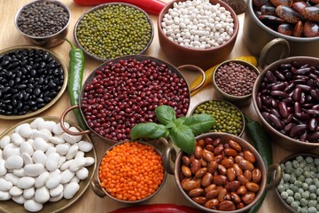 Lentils, peas and beans.