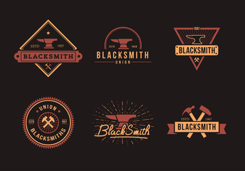 Blacksmith logo set 