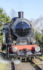Fototapeta na wymiar steamed train locomotive