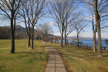 北海道　洞爺湖湖畔の公園