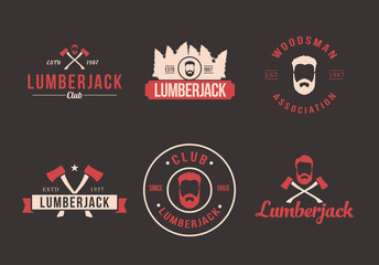 Lumberjack logo set
