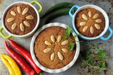 Paté with meat and vegetables.