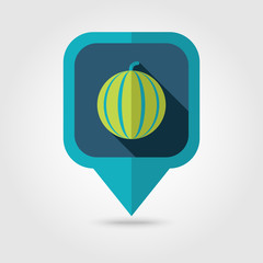 Watermelon flat pin map icon. Map pointer