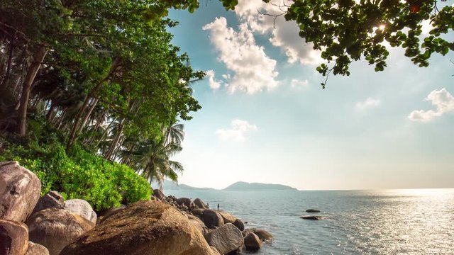 sun light phuket island resort beach panorama 4k time lapse thailand
