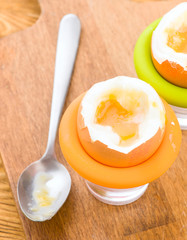 cooked egg in egg cup