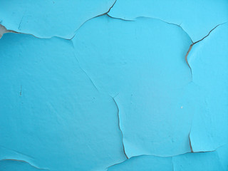 Close-up of blue aged paint on the wall