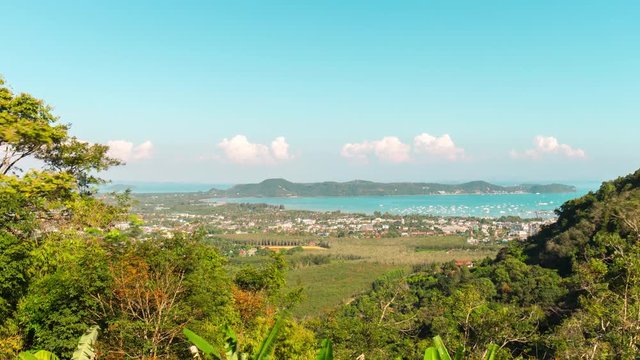phuket town yacht port panorama 4k time lapse thailand
