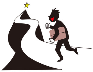 Fototapeta premium 希望に向うビジネスマン