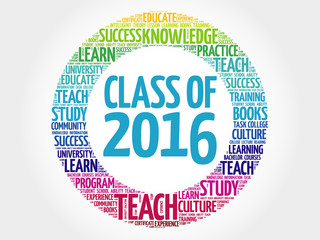 CLASS OF 2016 word cloud, education concept background