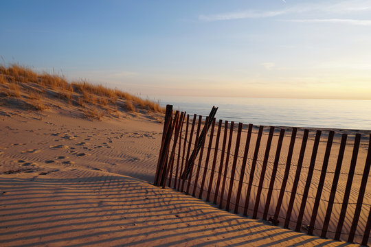 Snow fence on beach