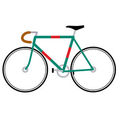 Road retro bicycle icon. Flat design. Vector illustration. 