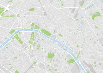 Naklejka premium mapa miasta wektor Paryż, Francja