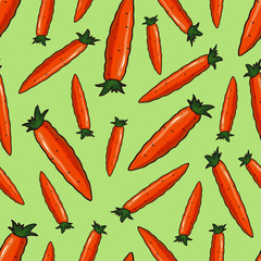 vector seamless cartoon pattern of carrots