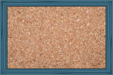 cork bulletin board in a wooden frame, isolated