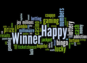 Happy Winner, word cloud concept 3