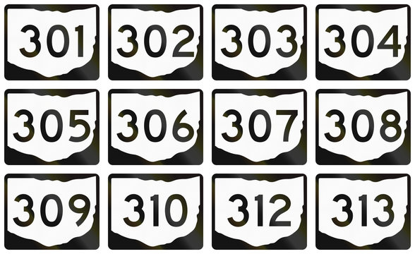 Collection of Ohio Route shields used in the United States