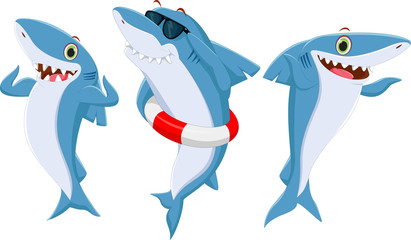 Obraz premium happy shark cartoon