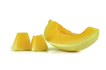 cantaloupe isolated on white background