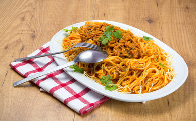 Spaghetti listos para servir