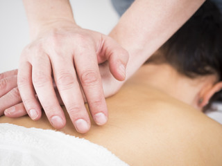 Young lady at massage parlor 