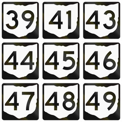 Collection of Ohio Route shields used in the United States