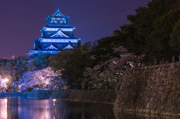 夜の広島城