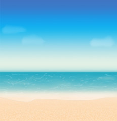 Summer holidays vector background with sea and beach 