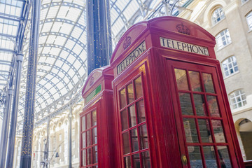red telephone booth in London England