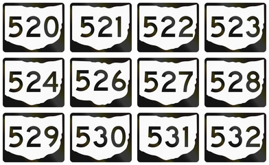 Collection of Ohio Route shields used in the United States