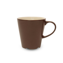 Ceramic coffee cup on a white background.