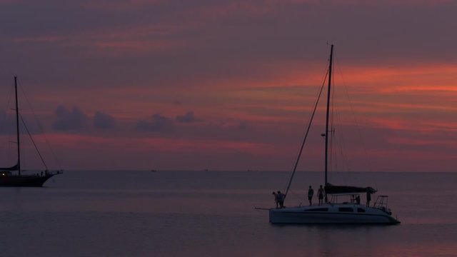 sunset sky boat ride beach view panorama 4k phuket thailand
