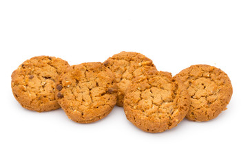 Oatmeal cookies with isolated background.