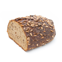 Rye bread isolated on white background.